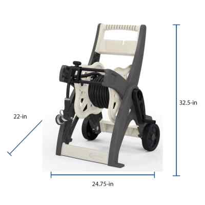 WATER HOSE REEL CART 175 Ft Durable Mobile Holder Storage Wheels Patio Garden