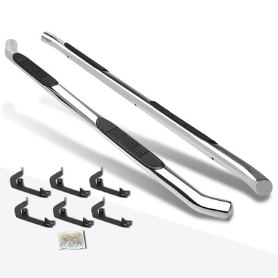 For 07-19 Silverado/Sierra Crew Cab 3" Side Step Nerf Bar Running Board Chrome