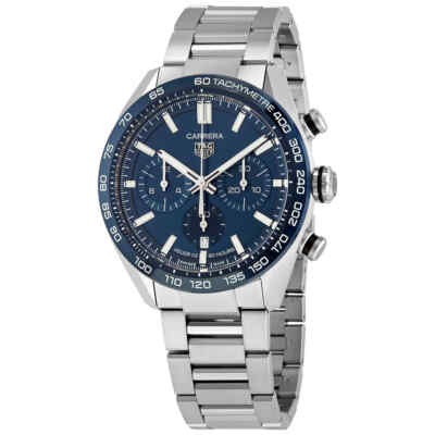 Мужские часы Tag Heuer Carrera с хронографом и автоматическим синим циферблатом CBN2A1A.BA0643