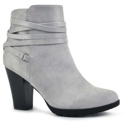

Женские серые ботильоны White Mountain Spade 10, средний (B,M) BHFO 1165, Light grey/suedette