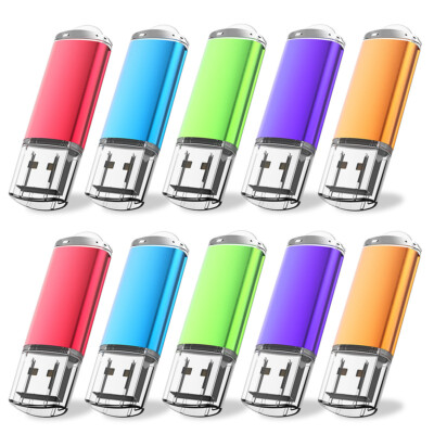 USB Flash Drive 10 Pack USB 2.0 Memory Stick 1GB 2GB 4GB 8GB 16GB 32GB 64GB Lot 