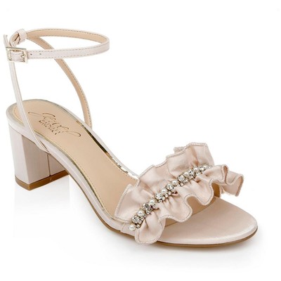 Jewel Badgley Mischka Женские босоножки Desirie бежевого цвета на блочном каблуке 7,5 см (B,M) BHFO 6445