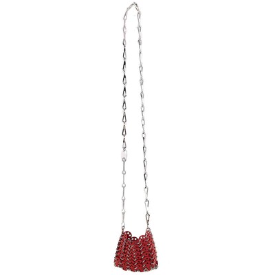 Pre-owned Rabanne Paco  1969 Micro Crossbody Bag 23pss0336met424 P621 In Red