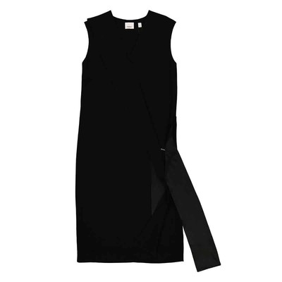 Pre-owned Burberry Ladies Black Sash-detail Midi Dress