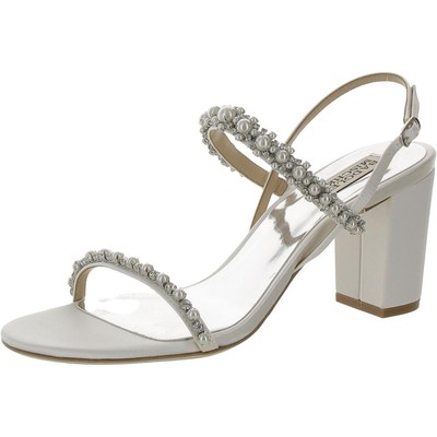 Босоножки Badgley Mischka Womens Natasha белого цвета на каблуках-босоножках 8 средних (B,M) BHFO 3549