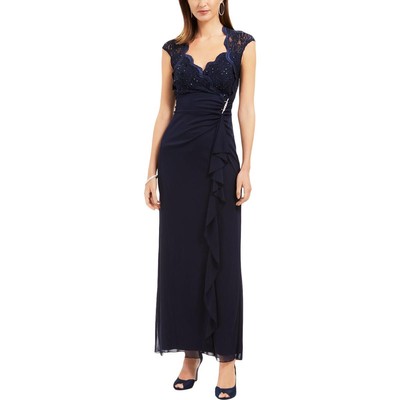 

Женское кружевное длинное вечернее платье Connected Apparel BHFO 0220, Navy