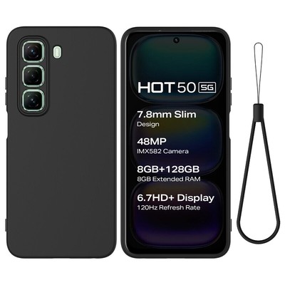 For infinix Hot 50 4G Shockproof Soft Liquid Silicone Skin Touch Feel Cover Case