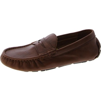Мужские кожаные мокасины Polo Ralph Lauren от ANDERS PENNY коричневого цвета 8 Medium (D) BHFO 1913
