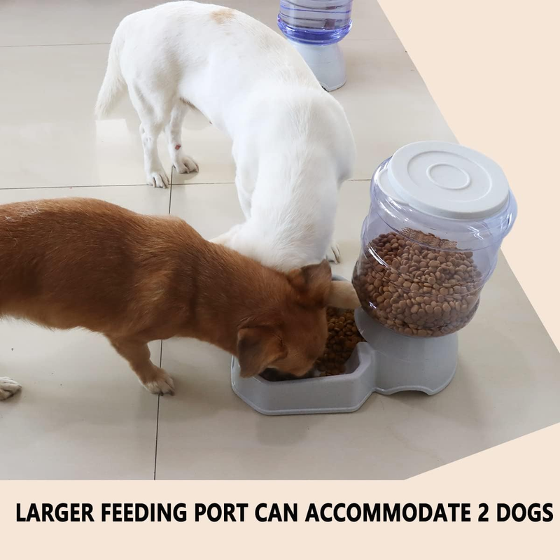 2 Pack Automatic Dog Cat Feeder and Water Dispenser ,Gravity Multi Pet Drinki...