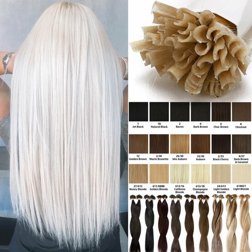 50G-200G Fusion Pre Bonded Keratin Nail U Tip 100% Remy Human Hair Extensions US