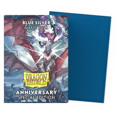 Двойные матовые рукава Dragon Shield: Специальное издание Blue Silver Anniversary, 100 карат
