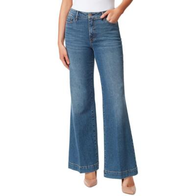Женские джинсы True Love Jessica Simpson из синего однотонного денима с широкими штанинами 27 BHFO 9769