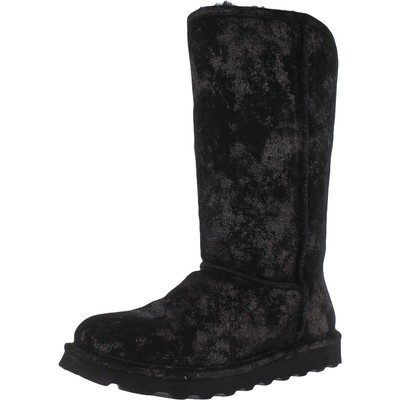 

Женские зимние сапоги Bearpaw Elle Tall Black Suede Winter Boots Flats 8 Medium (B,M) BHFO 4969, Black shimmer