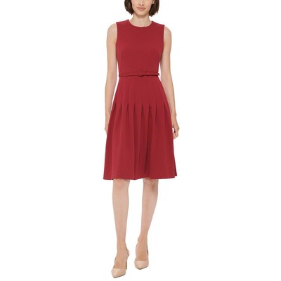 

Женское красное плиссированное платье до колена Calvin Klein  BHFO 2557, Persimmon