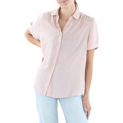 

Женская розовая рубашка на пуговицах с воротником в горошек Anne Klein  BHFO 0853, Ballet/anne white