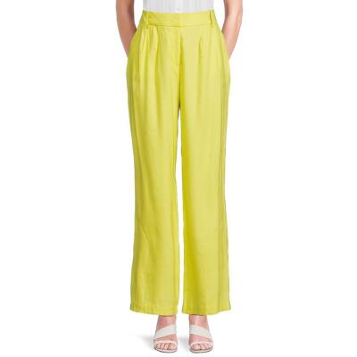 Calvin Klein Womens Green Linen Blend Wide Leg Pants Trousers 8 BHFO 5105