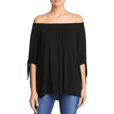 

Женский повседневный топ с открытыми плечами и черным галстуком Kim - Cami  BHFO 4822, Черный