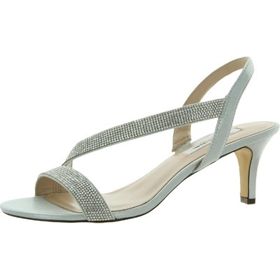 

Женские туфли Nina Nieve Silver Dressy Slingback Heels 6 Medium (B,M) BHFO 9976, True silver reflective