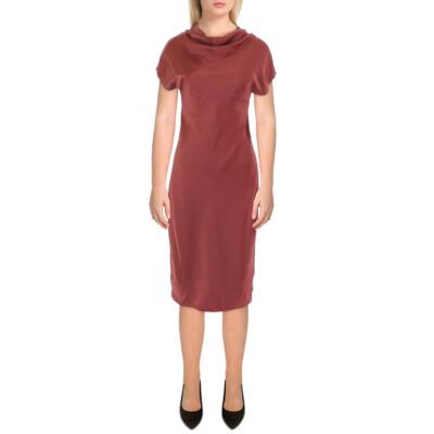 

Женское красное платье миди с короткими рукавами DKNY Professional Wear to Work  BHFO 6956, Whiskey