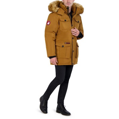 

Canada Weather Gear Mens Brown Faux Fur Utility Parka Coat Outerwear  BHFO 1620, Oak