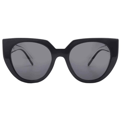 Pre-owned Prada Grey Cat Eye Ladies Sunglasses Pr 14ws 09q5s0 52 Pr 14ws 09q5s0 52 In Gray