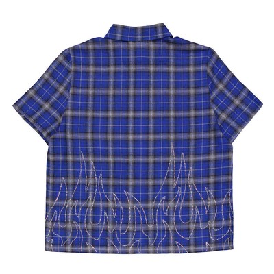 Pre-owned Papa Filles A  Ladies T-shirt Blue Chuck Crepe Blue
