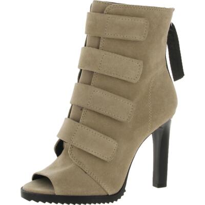 

Женские замшевые ботильоны DKNY Blake с открытым носком и ремешками BHFO 1062, Oiled suede taupe, Blake