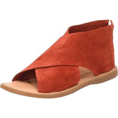 

Женские замшевые сандалии на плоской подошве с открытым носком Born Women Iwa BHFO 8317, Red suede, Iwa