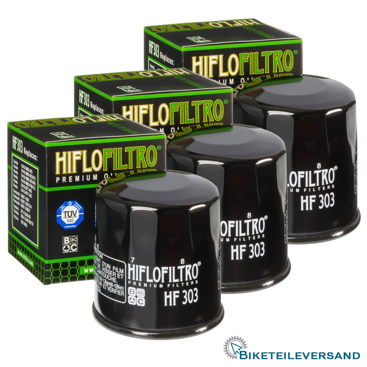 3X HIFLO Premium Ölfilter HF303