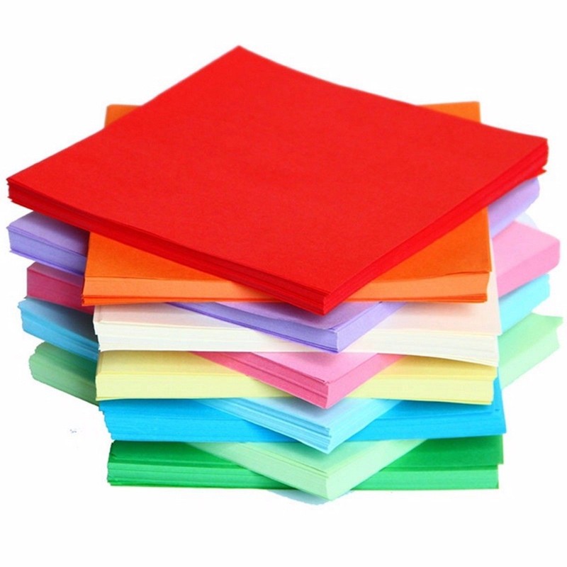 Pure wood pulp gift wrapping folding paper solid color square origami DIY handma