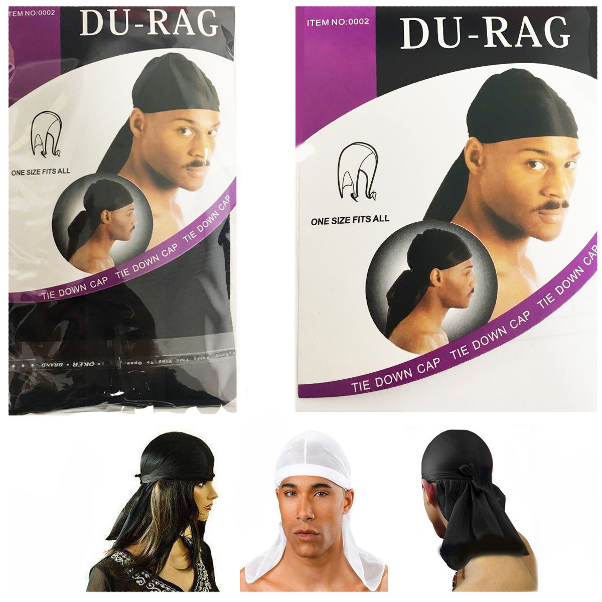 Mens Du-Rag Scarf Head Rap Tie Down Band Biker/'s Cap Durag Bandanna Sports
