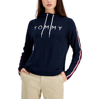 

Tommy Hilfiger Женская темно-синяя рубашка с воротником-хомутом Comfy Pullover Top Shirt  BHFO 9181, Sky captain