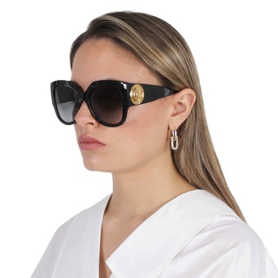 Pre-owned Gucci Grey Butterfly Ladies Sunglasses Gg1407s 001 54 Gg1407s 001 54 In Gray