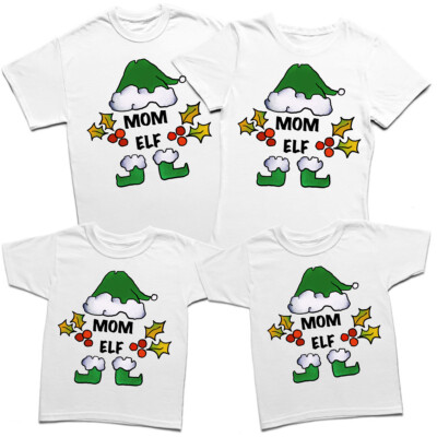 Funny Elf Christmas Personalised Christmas Eve Party Gathering Matching Top #MC
