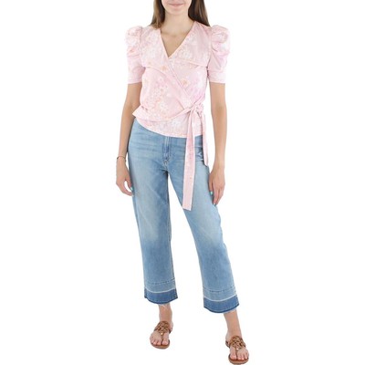 

Женская рубашка с пышными рукавами и завязкой спереди Ava + Esme BHFO 3254, Pink multi