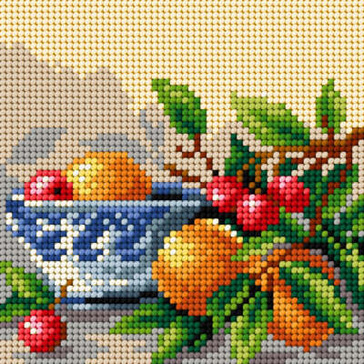 Orchidea Needlepoint canvas for halfstitch without yarn Still Life with a Blu...