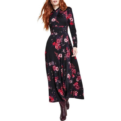 Женское длинное макси платье Rachel Rachel Roy в сборку черного цвета металлик XXL BHFO 7433