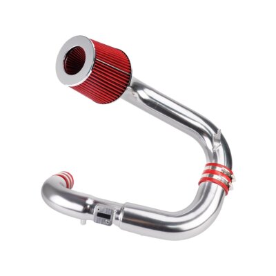 For 06-11 Honda Civic 1.8L EX/LX/DX Cold Air Intake System Polish W/ Red Filter