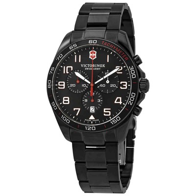 Мужские часы с кварцевым хронографом Victorinox FieldForce Sport с черным циферблатом 241890