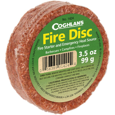 Coghlan's Fire Disc, Fire Starter and Emergency Heat Source, Campfire Fireplace
