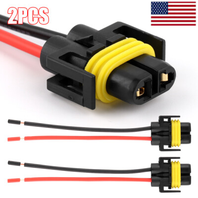 Wire Pigtail Female S H11 Two Harness Head Light Low Beam Bulb Connector Repair