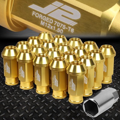 J2 ENGINEERING 7075 АЛЮМИНИЙ M12X1.5 20ШТ 50 ММ ГАЙКА С ОТКРЫТЫМ НАКОНЕЧНИКОМ с ПЕРЕХОДНИКОМ ИЗ ЗОЛОТА