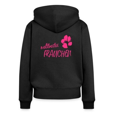 Weltbestes Frauchen Frauen Premium Bio Zip Hoodie