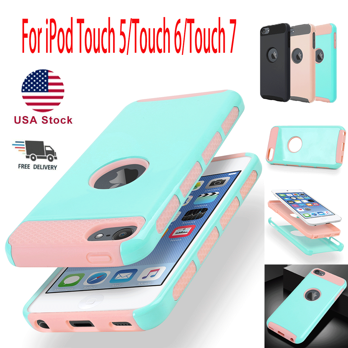 6th Gen CaseBling Diamond Shockproof Hybrid Hard Cover For iPod Touch 5th