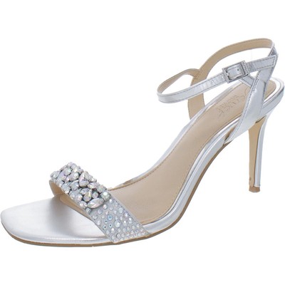 

Jewel Badgley Mischka Womens Natasha Silver Evening Heels 8 Medium (B,M) 8953, Silver metallic