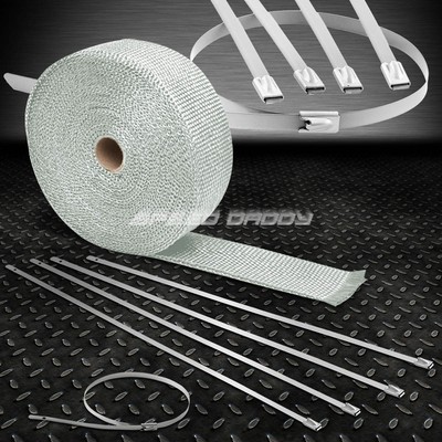 32/10 М 2 Вт ОТВОДНАЯ ТРУБА CATBACK HEADER PIPE WHITE HEAT WRAP + КАБЕЛЬ НА МОЛНИИ ИЗ НЕРЖАВЕЮЩЕЙ СТАЛИ СЕРЕБРИСТОГО ЦВЕТА