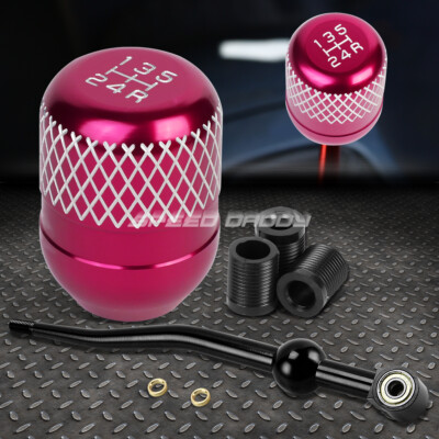 КОРОТКИЙ ПЕРЕКЛЮЧАТЕЛЬ ПЕРЕДАЧ ИЗ ЧЕРНОГО АЛЮМИНИЯ С ДВОЙНЫМ ИЗГИБОМ + РОЗОВАЯ 5-СТУПЕНЧАТАЯ РУЧКА С СЕТКОЙ ДЛЯ EK/ EJ/ EG/DC