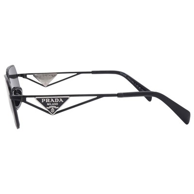Pre-owned Prada Polarized Grey Geometric Ladies Sunglasses Pr A51s 1ab5z1 58 In Gray