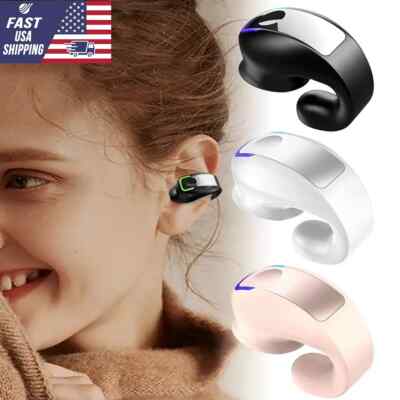 Bluetooth 5.3 Wireless Earbuds Ear Clip Bone Conduction Headphones Sport Headset