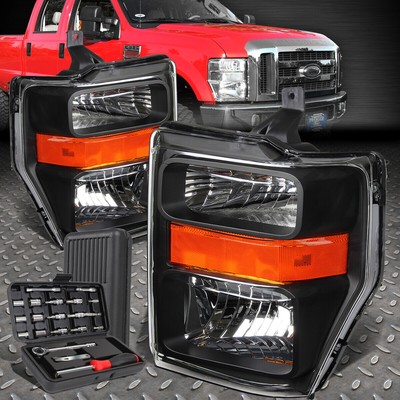 ДЛЯ 08-10 FORD SUPER DUTY F250-550 ЧЕРНЫЙ КОРПУС БОКОВАЯ ФАРА ЯНТАРНОГО ЦВЕТА + НАБОР ИНСТРУМЕНТОВ